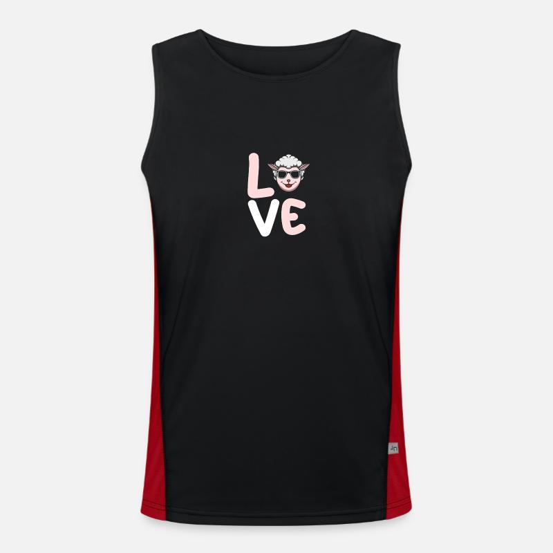 Shepherd Sheep - Men's Functional Contrast Tank Top  - black/red
