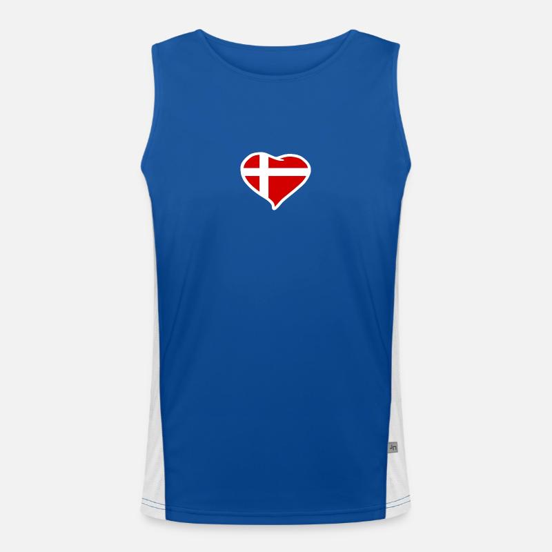 Drapeau coeur Danemark Débardeur respirant contrasté Homme 