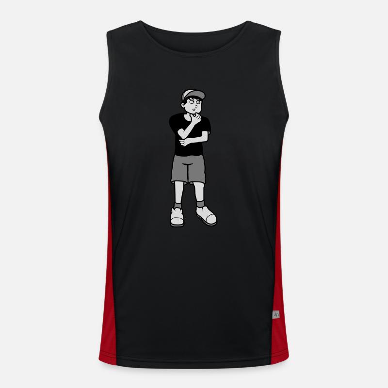 Boy considers pose Men's Functional Contrast Tank Top 
