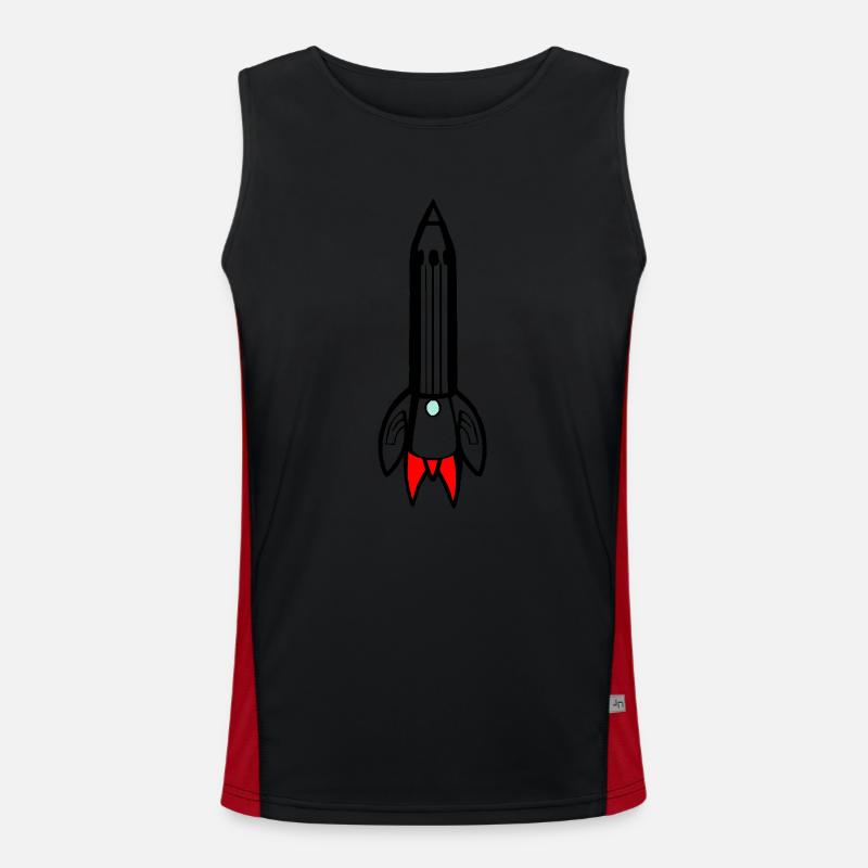 Spacecraft Rocket Space Space Flight Vector Men's Functional Contrast Tank Top 