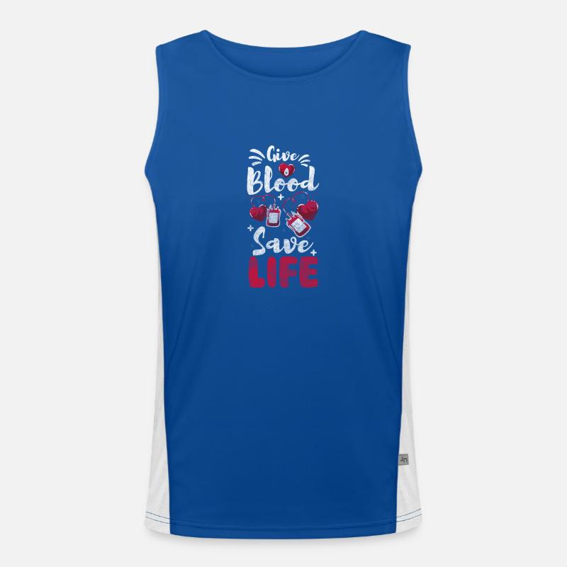 Blutspender Leben Gemeinschaft Danke Funktionelles Kontrast-Tank Top für Männer 