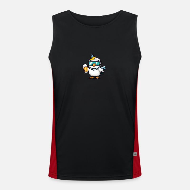 Taube Vogel Apres Ski Bier Comic Funktionelles Kontrast-Tank Top für Männer 