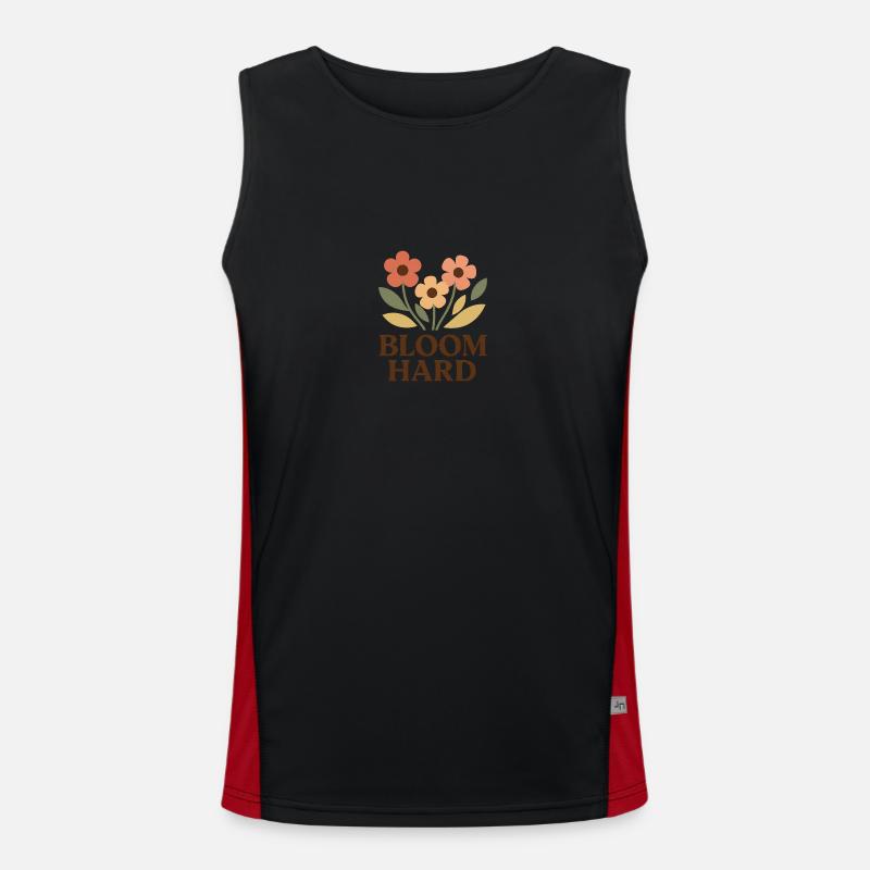 Bloom Hard – Blumig ohne Bremsen Funktionelles Kontrast-Tank Top für Männer 