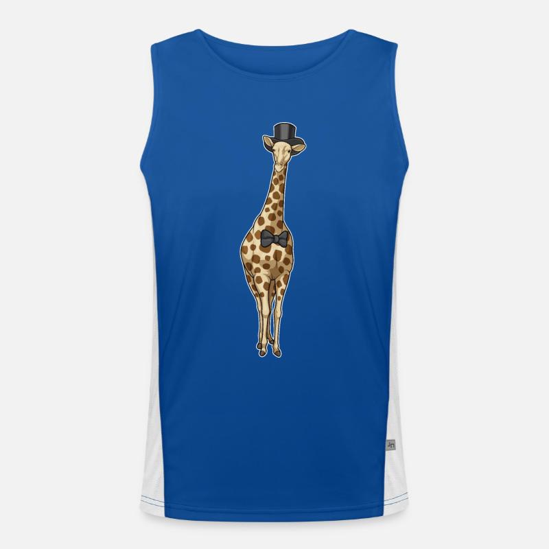 Giraffe Bräutigam Schleife Hochzeit Funktionelles Kontrast-Tank Top für Männer 