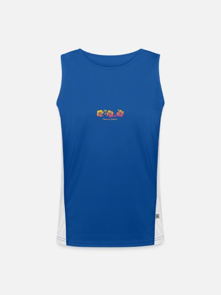 Fleming Beach Maui Hawaii Hibiscus Souvenir - Men's Functional Contrast Tank Top  - royal/white - Front