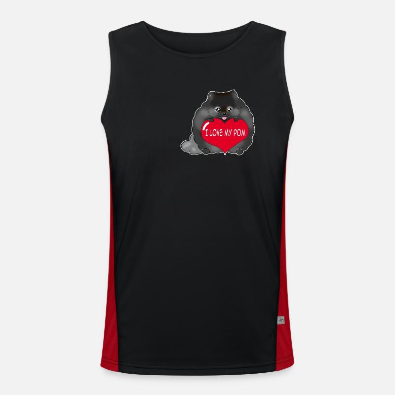 J’adore mon Pom noir Débardeur respirant contrasté Homme 