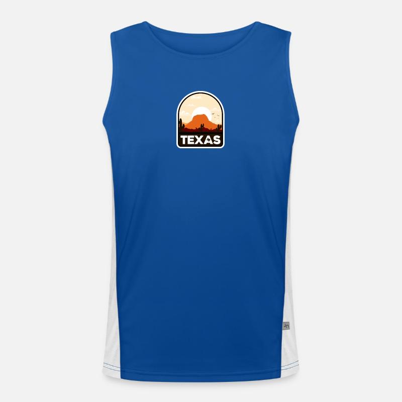 Texas Desert Sunset Crest Funktionelles Kontrast-Tank Top für Männer 