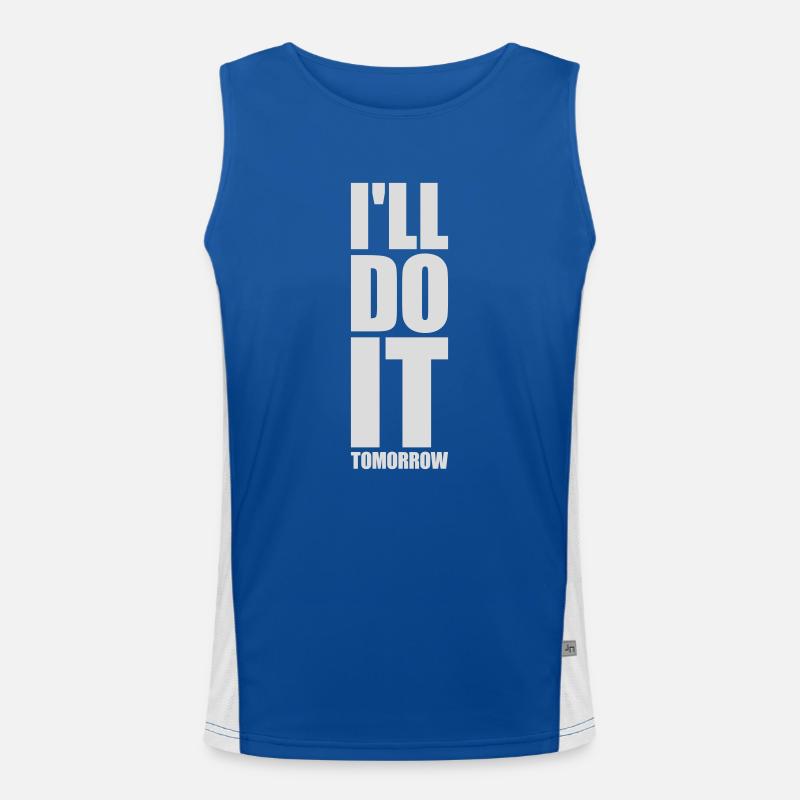 do it tomorrow quote Men's Functional Contrast Tank Top 