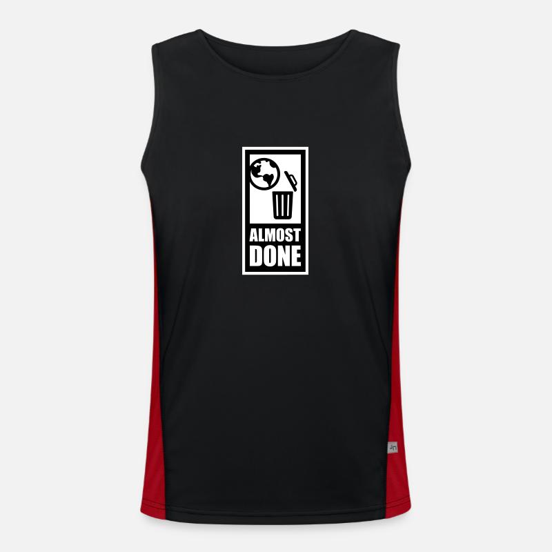almost done - Men's Functional Contrast Tank Top  - black/red