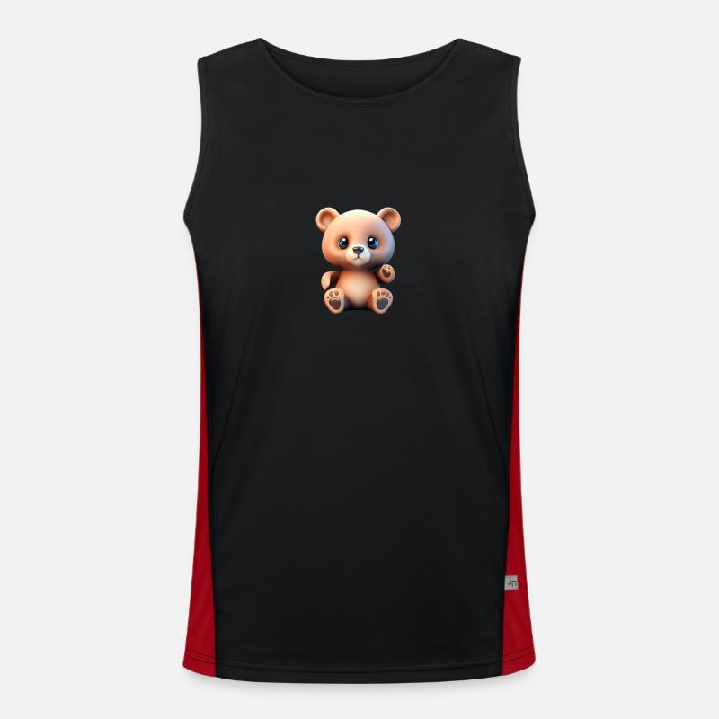 Mignon ours en peluche Débardeur respirant contrasté Homme 