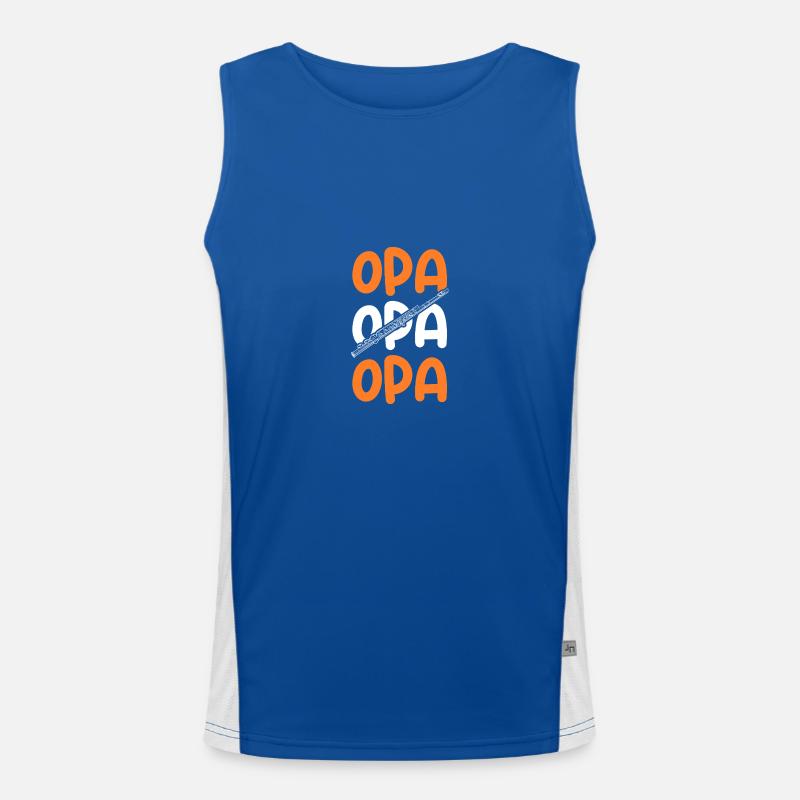 Flötist Opa Querflöte Funktionelles Kontrast-Tank Top für Männer 