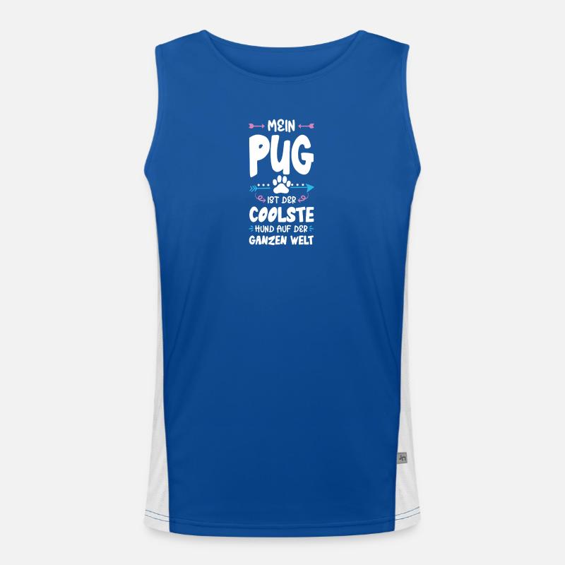 pug mops hund spruch Funktionelles Kontrast-Tank Top für Männer 