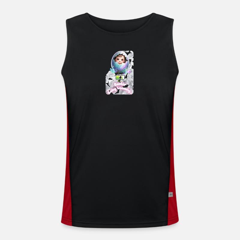 Easter Bud Baby Egg Explosion - Men's Functional Contrast Tank Top  - black/red