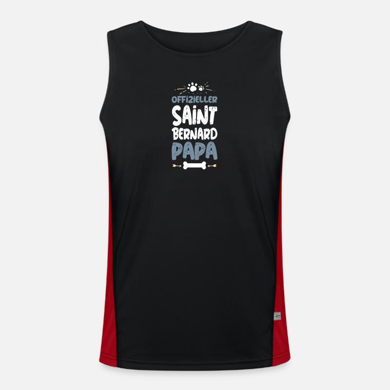 SAINT_BERNARD - Men's Functional Contrast Tank Top  - black/red