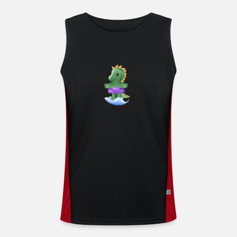 Small dinosaur Men's Functional Contrast Tank Top 