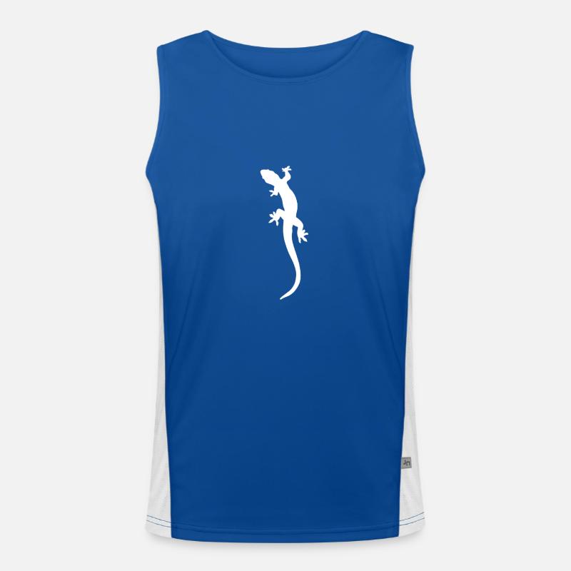 Lizard Illustration Gecko Funktionelles Kontrast-Tank Top für Männer 