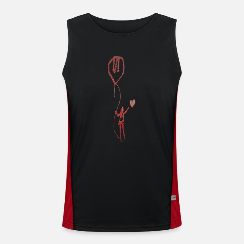 Ein Mädchen mit Herz und Luftballon Funktionelles Kontrast-Tank Top für Männer 