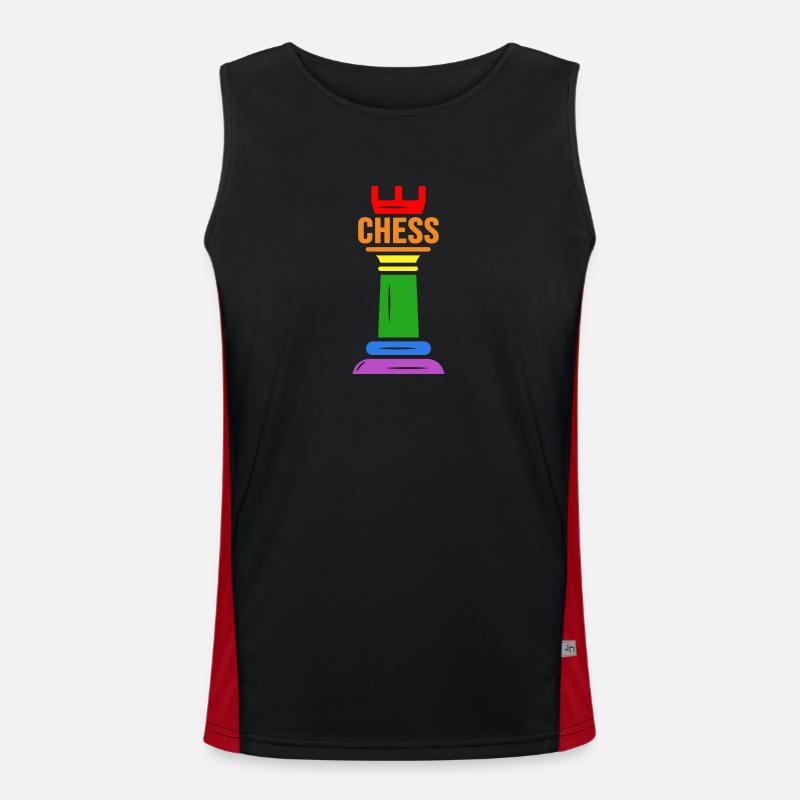 Échecs Checkmate Joueur d’échecs « LGBT-Chess » Débardeur respirant contrasté Homme 