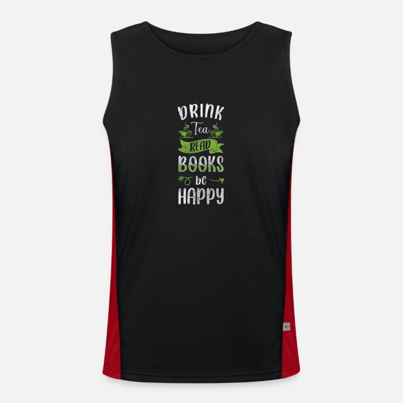 Teetrinker Auszeit Grüner Tee Funktionelles Kontrast-Tank Top für Männer 