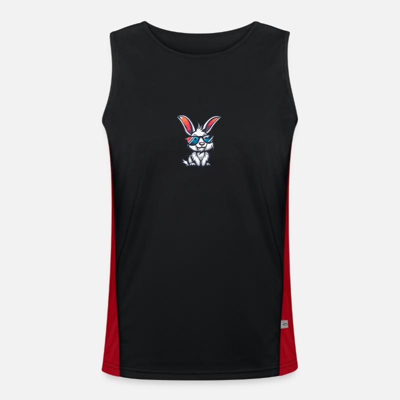 Bunny Cool Comic - Men's Functional Contrast Tank Top  - black/red