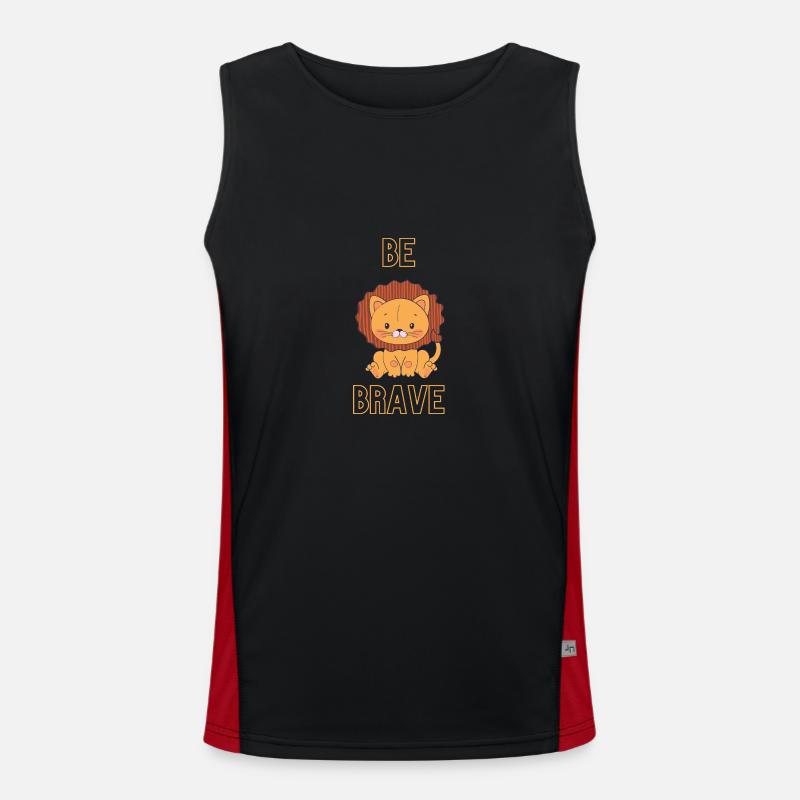 Be Brave kleiner Löwe Funktionelles Kontrast-Tank Top für Männer 