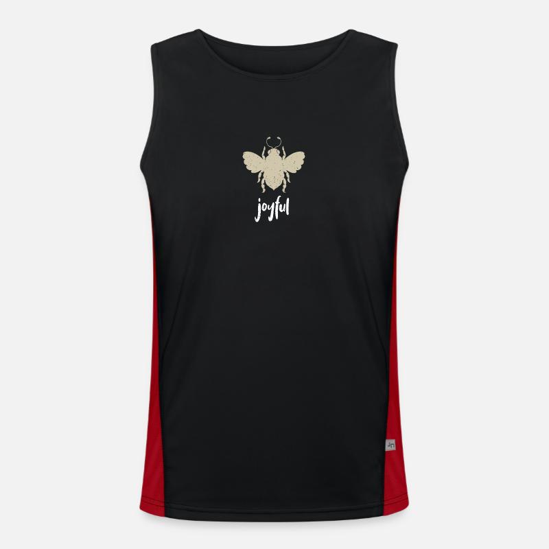 Beige Bee Joyful Biene Be Joyful Funktionelles Kontrast-Tank Top für Männer 