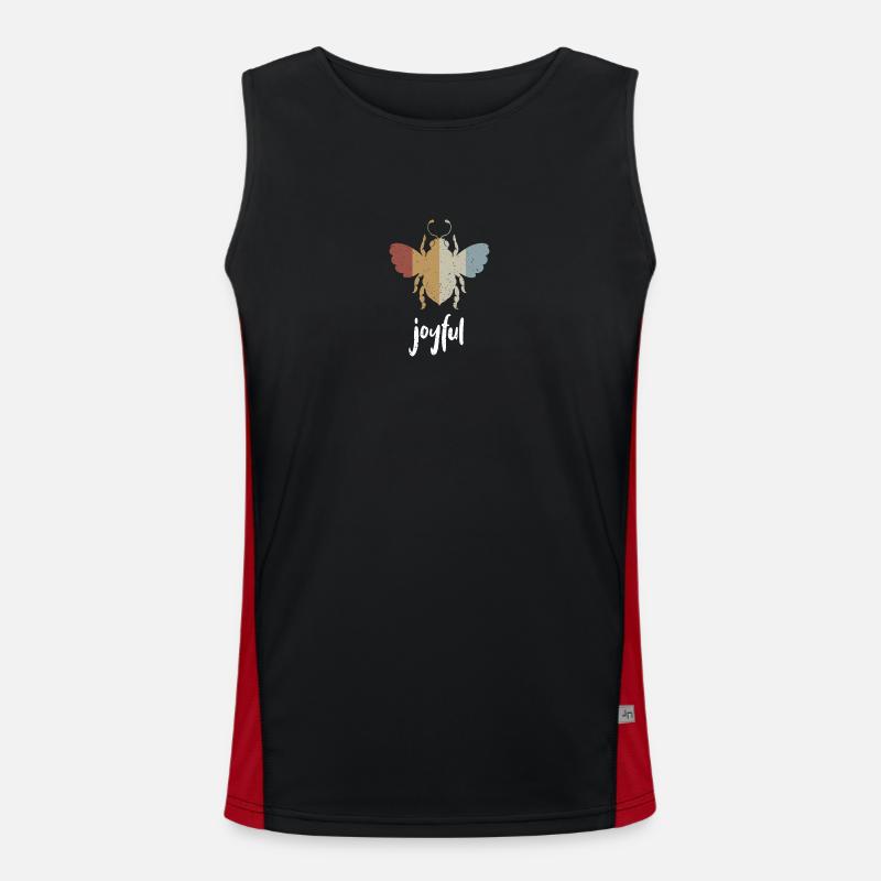 Retro Bee Joyful Biene Be Joyful Men's Functional Contrast Tank Top 