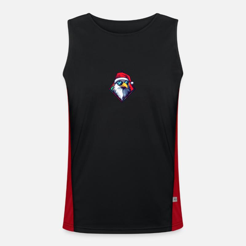 Eagle Christmas Cool - Men's Functional Contrast Tank Top  - black/red