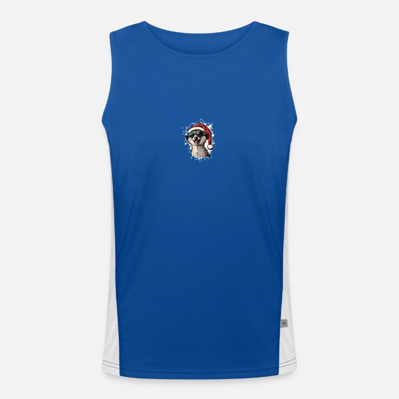Meerkat Christmas Funny Men's Functional Contrast Tank Top 