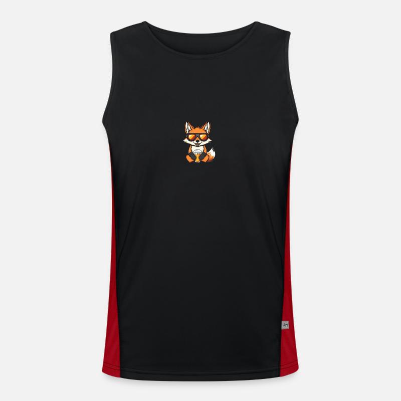 Fuchs Après-Ski Beer - Men's Functional Contrast Tank Top  - black/red