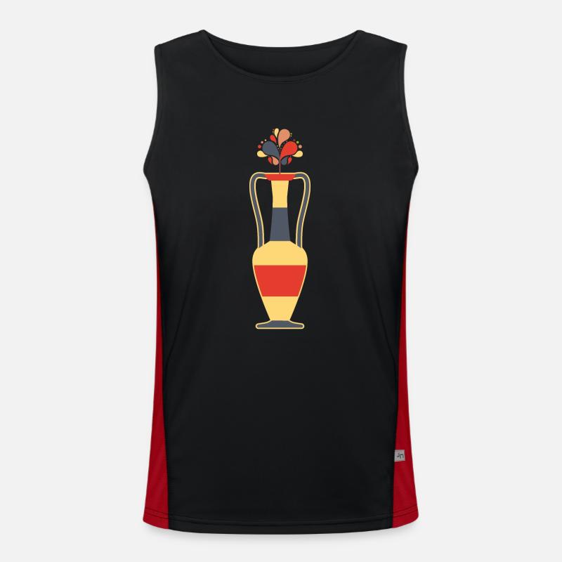 Vase à fleurs avec des fleurs abstraites, style rétro Débardeur respirant contrasté Homme 