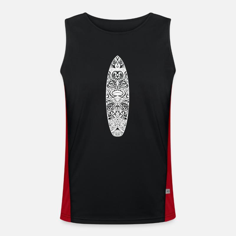 Maori Surf (white version) - Men's Functional Contrast Tank Top  - black/red