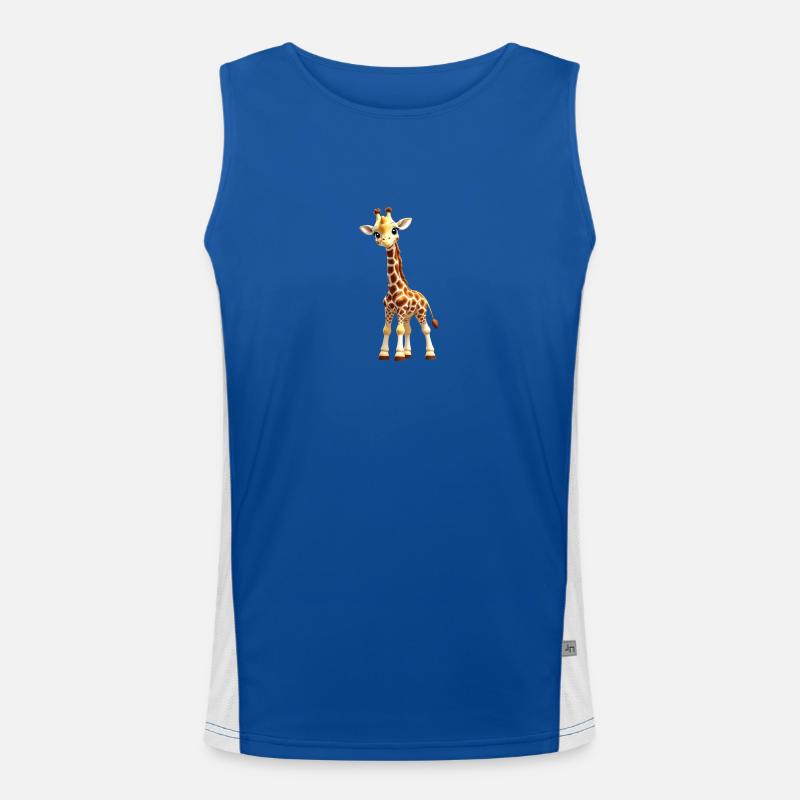 Tiny Giraffe/ Baby Giraffe Men's Functional Contrast Tank Top 
