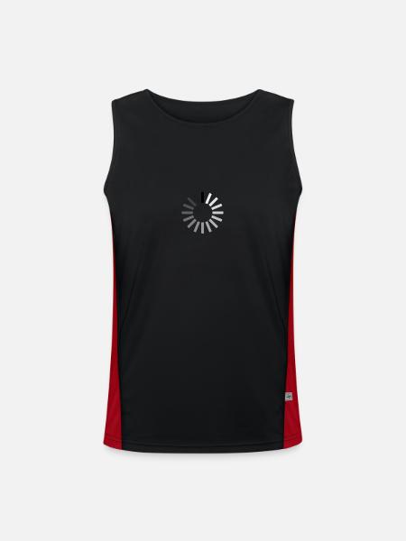 Loading - Men's Functional Contrast Tank Top  - black/red - Front