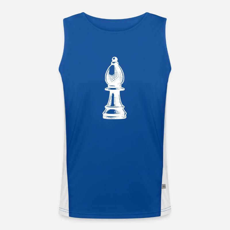 Schachspiel Schachfigur Läufer Funktionelles Kontrast-Tank Top für Männer 