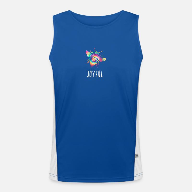 Tie Dye Bee Joyful Biene Be Joyful Funktionelles Kontrast-Tank Top für Männer 