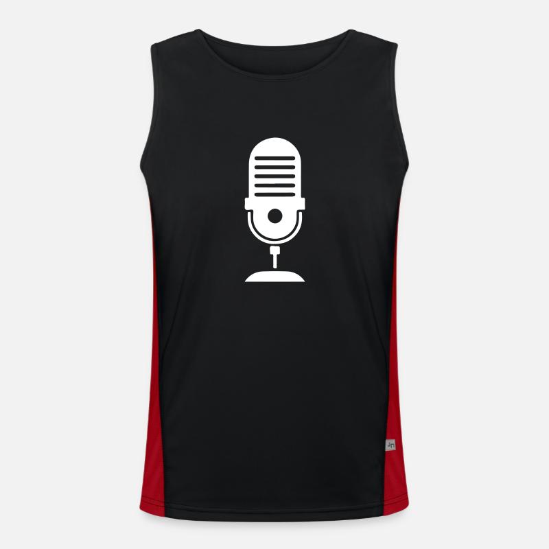 Mikrofon Podcast Logo Funktionelles Kontrast-Tank Top für Männer 