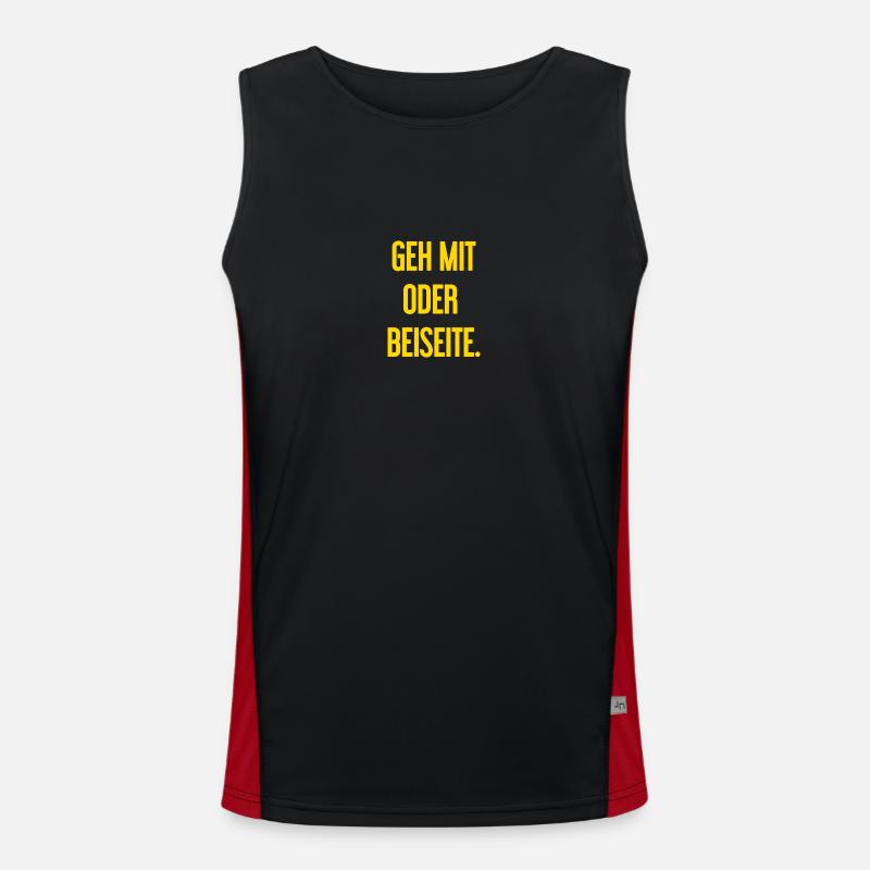 Geh mit oder beiseite - Funktionelles Kontrast-Tank Top für Männer  - Schwarz/Rot