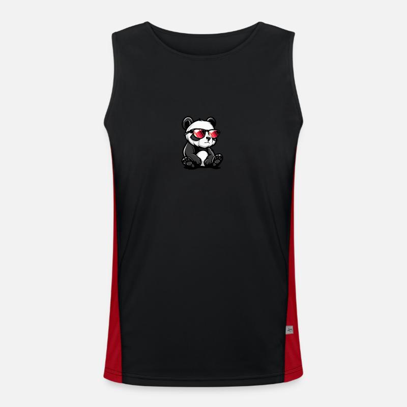Panda Cool Comic Men's Functional Contrast Tank Top 
