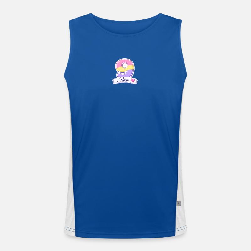 Geburtstags-9-Pastel anpassbar Funktionelles Kontrast-Tank Top für Männer