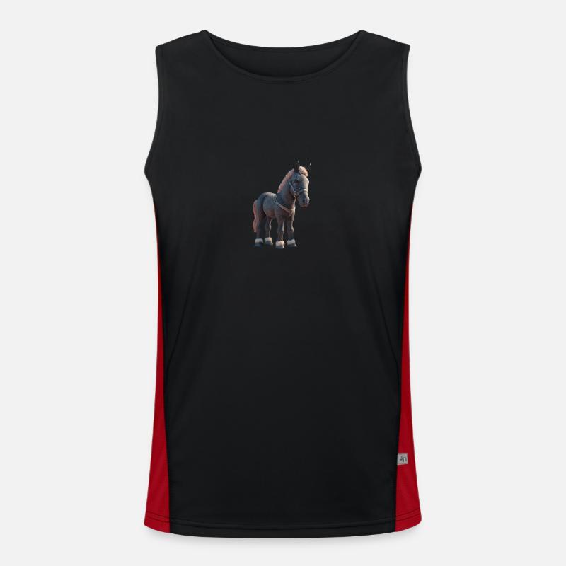 Cartoon Pferd Funktionelles Kontrast-Tank Top für Männer 