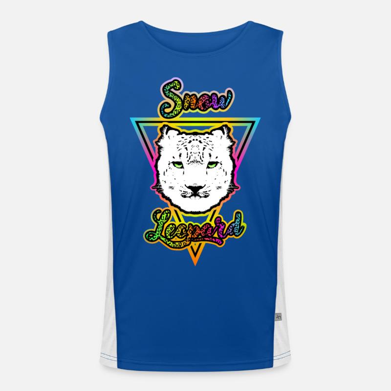 Schneeleopard Funktionelles Kontrast-Tank Top für Männer 