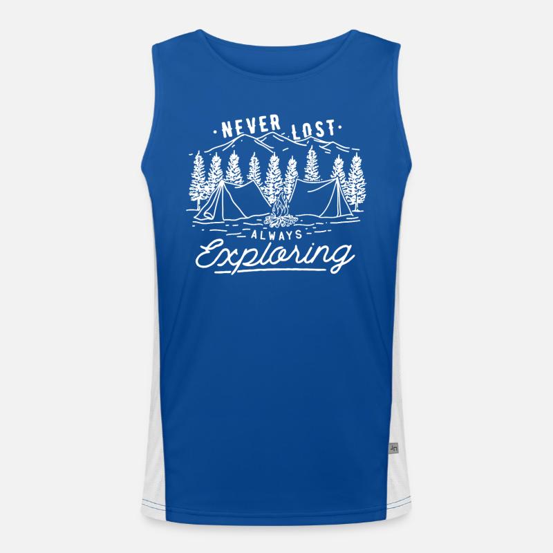 Camping Never Lost Always Exploring Men's Functional Contrast Tank Top 