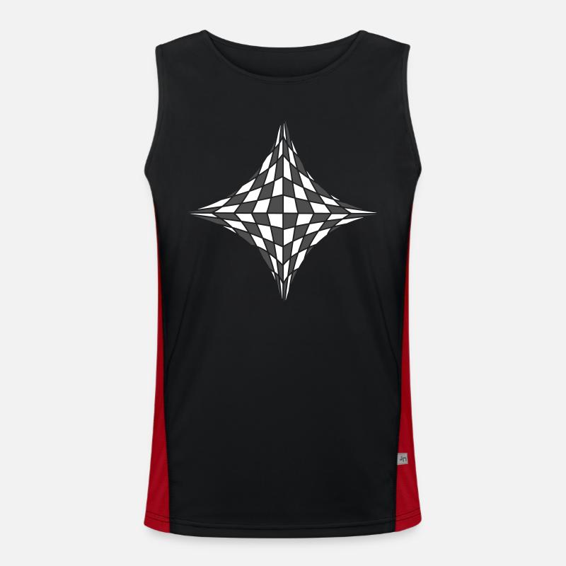 Square in optical illusion Men's Functional Contrast Tank Top 