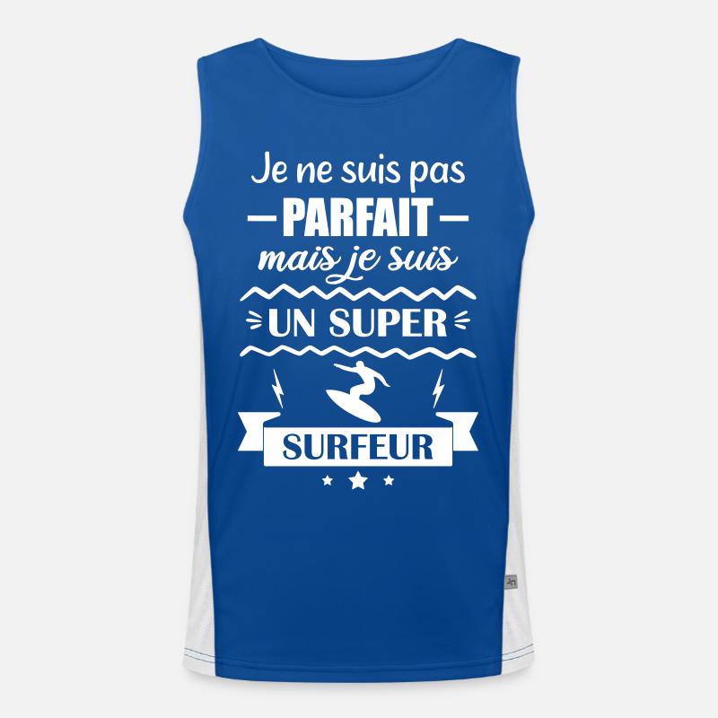 Super Surfeur Vague Océan Surf  Débardeur respirant contrasté Homme 