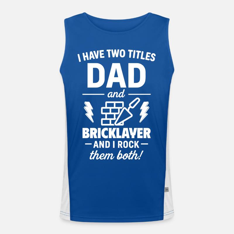 Dad Bricklayer Christmas Fathers Day Gift Men's Functional Contrast Tank Top 