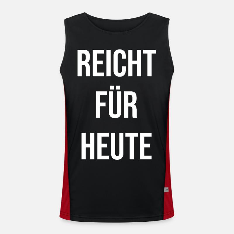 Enough for today - Men's Functional Contrast Tank Top  - black/red