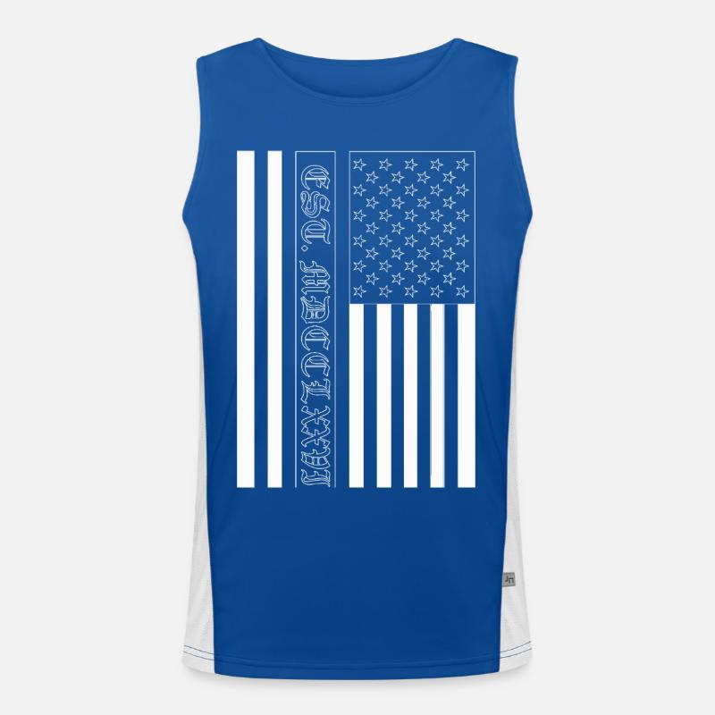 Est. MDCCLXXVI Drapeau des États-Unis Débardeur respirant contrasté Homme 
