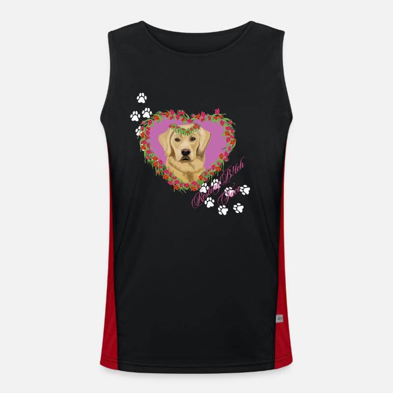 Resting B!tch Face Labrador - Men's Functional Contrast Tank Top - black/red