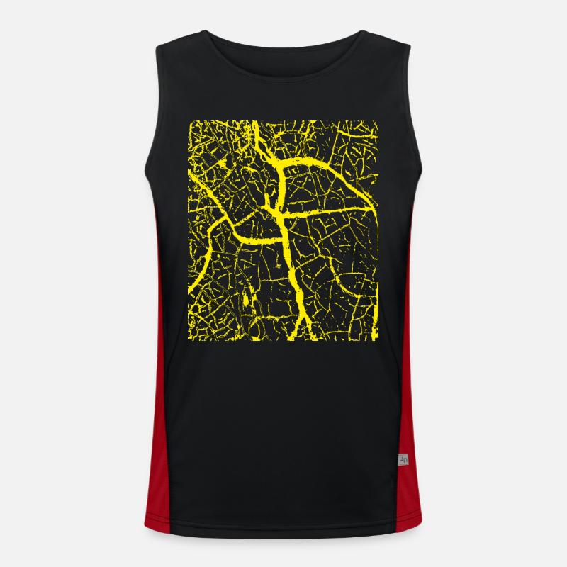 Background Pattern / Structure Krakel - YELLOW Men's Functional Contrast Tank Top 